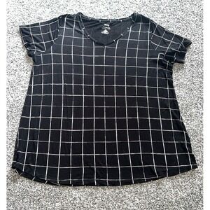 Evri‎ Women's Black/White checker short sleeve shirt size 1X